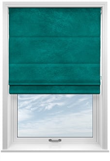 Odessa Velvet, Peacock - Twist&Fit Roman Blind